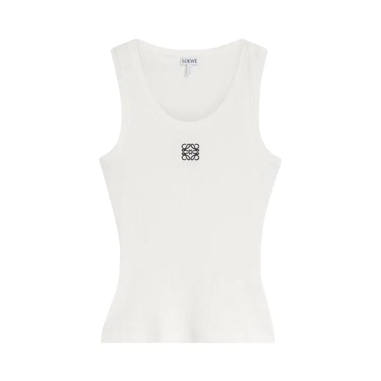 LOEWE Anagram Tank Top in Cotton – White & Black — product image 1