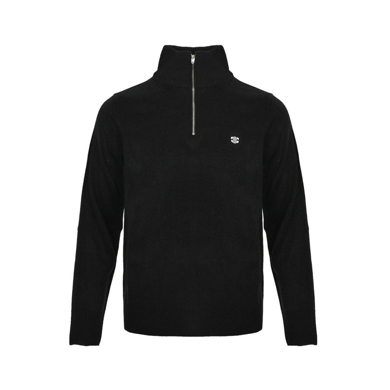 Celine Logo-Embroidered Wool & Cashmere Blend Half Zip Black — product image 1